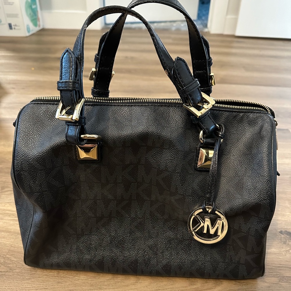 Michael Kors large black barrel bag